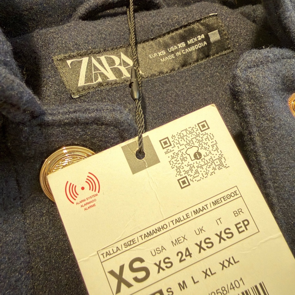 Zara Dark Blue Jacket with Metallic Accents